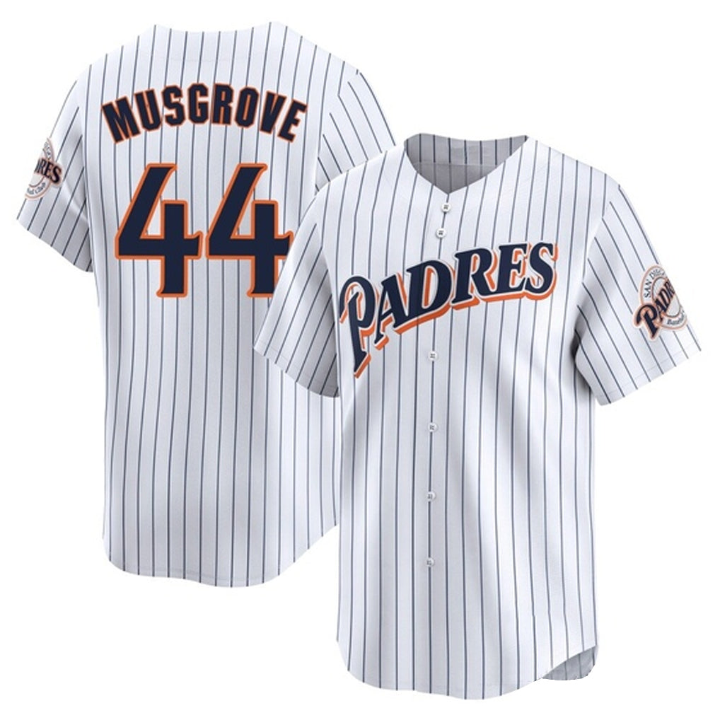 Rebec S.Diego Padres #44 Joe Musgrove Player White Cooperstown Collection Limited Home Stitched Jerseys