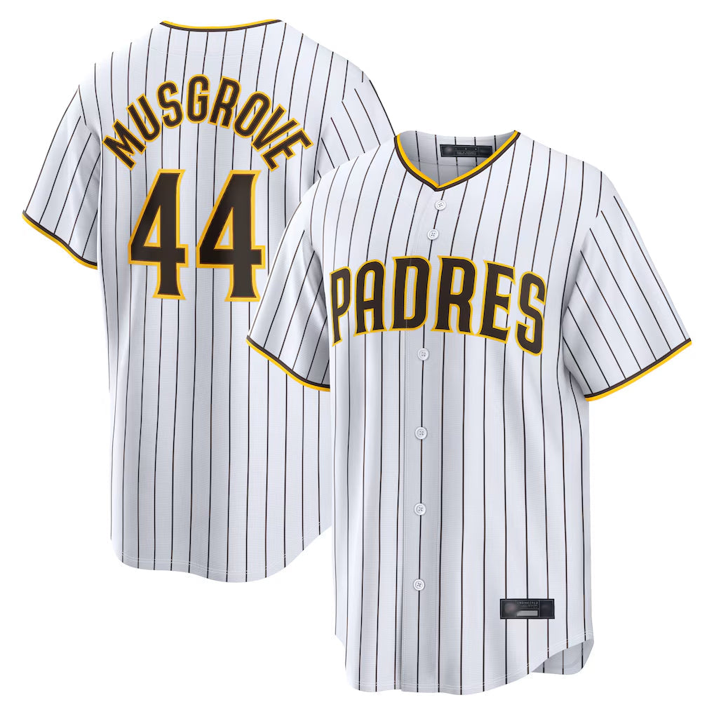 Rebec S.Diego Padres #44 Joe Musgrove Player White Home Limited Stitched Jerseys