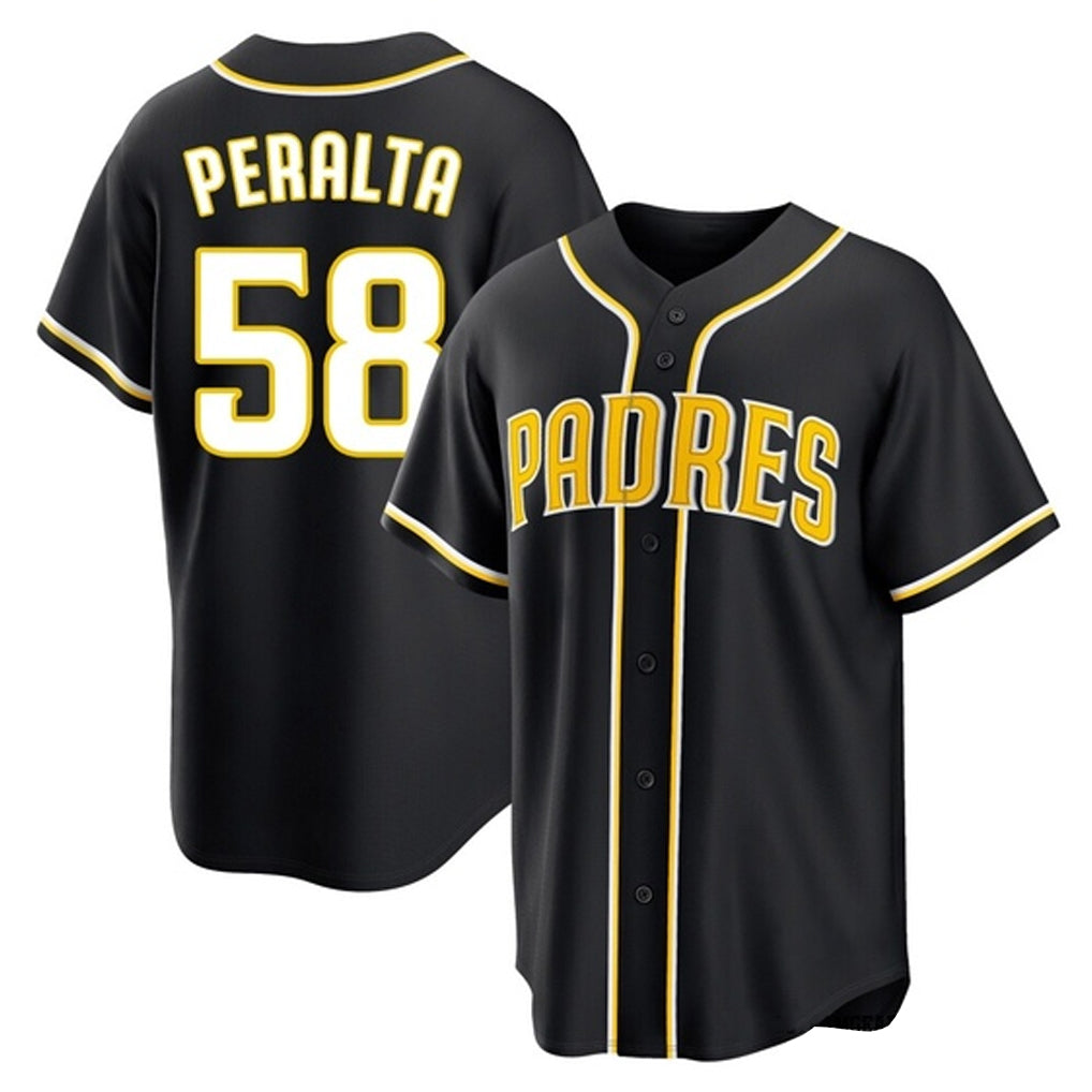 Rebec S.Diego Padres #58 Wandy Peralta Player Black 2026 Fashion Home Stitched Jerseys