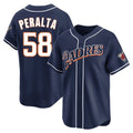 Rebec S.Diego Padres #58 Wandy Peralta Player Navy Cooperstown Collection Limited Home Stitched Jerseys