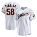 Rebec S.Diego Padres #58 Wandy Peralta Player White Cooperstown Collection Limited Home Stitched Jerseys