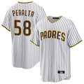 Rebec S.Diego Padres #58 Wandy Peralta Player White Home Game Stitched Jerseys