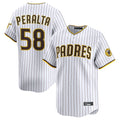 Rebec S.Diego Padres #58 Wandy Peralta Player White Limited Home Stitched Jerseys