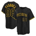 Rebec S.Diego Padres #98 Randy Vasquez Player Black Snake Skin City Home Game Stitched Jerseys