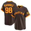 Rebec S.Diego Padres #98 Randy Vasquez Player Brown Home Cooperstown Collection Replica Game Stitched Jerseys
