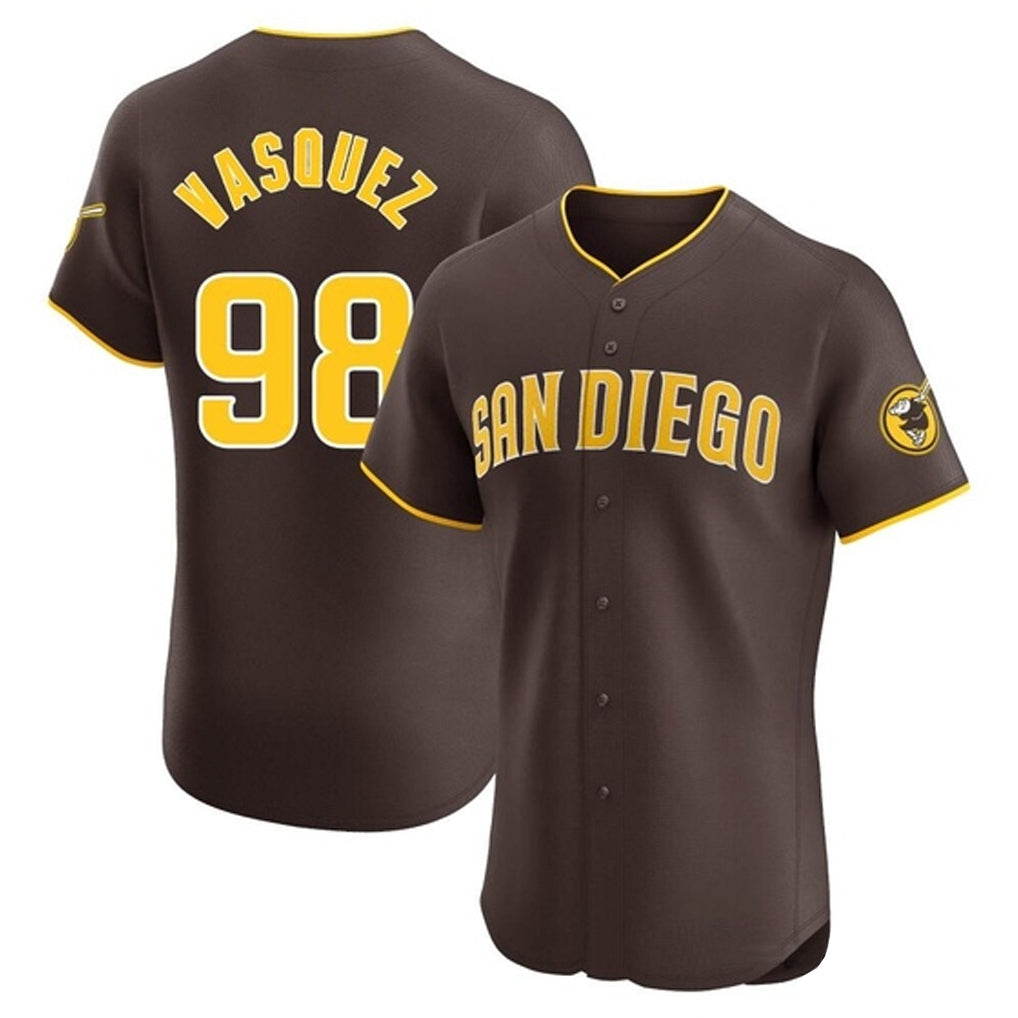 Rebec S.Diego Padres #98 Randy Vasquez Player Brown Home Limited Elite Stitched Jerseys