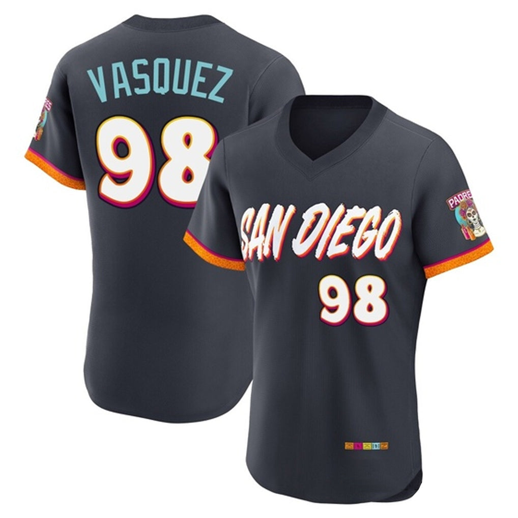 Rebec S.Diego Padres #98 Randy Vasquez Player Obsidian 2026 City Connect Home Limited Elite T-shirt Stitched Jerseys