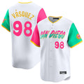 Rebec S.Diego Padres #98 Randy Vasquez Player White City Connect Home Limited Stitched Jerseys