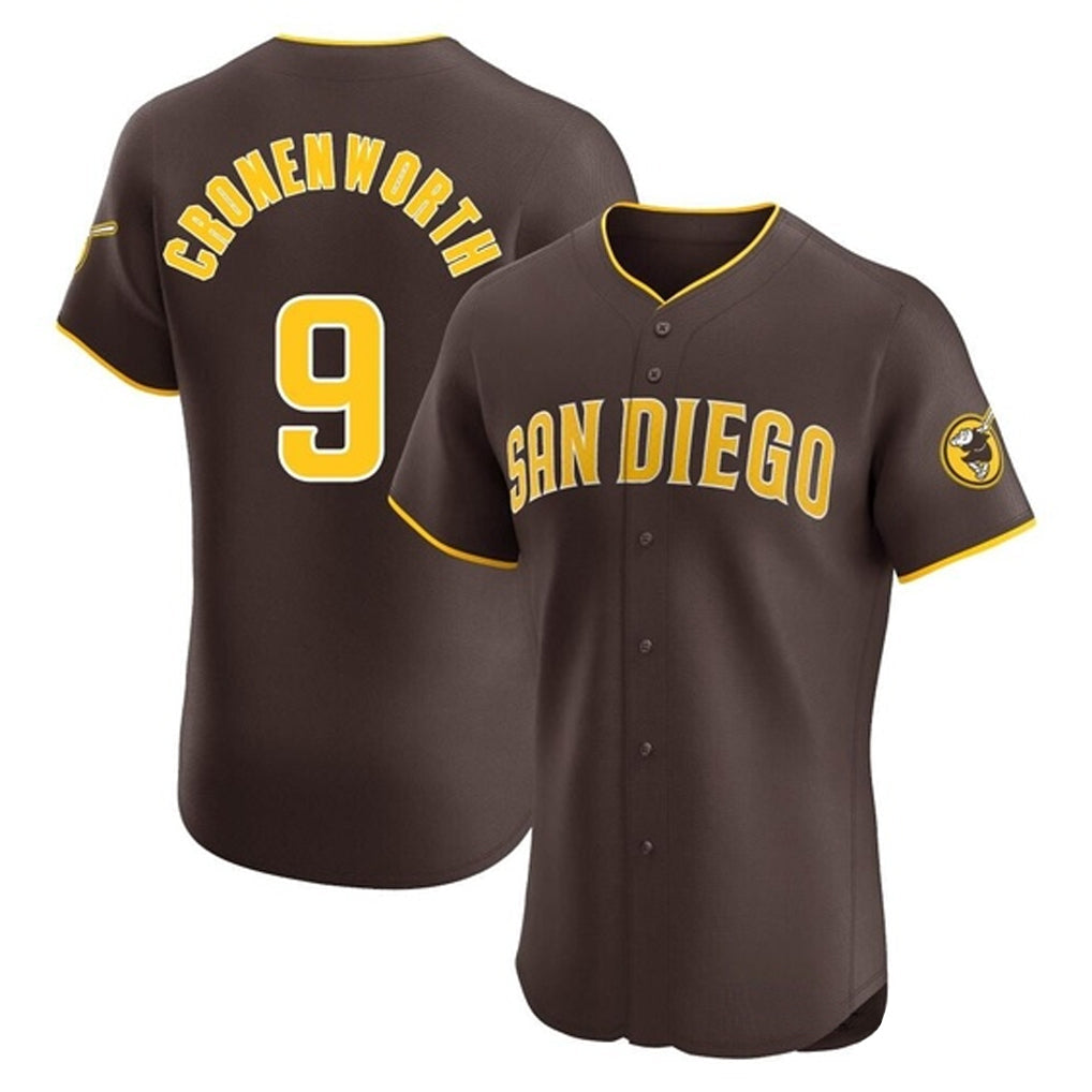 Rebec S.Diego Padres #9 Jake Cronenworth Player Brown Home Limited Elite Stitched Jerseys