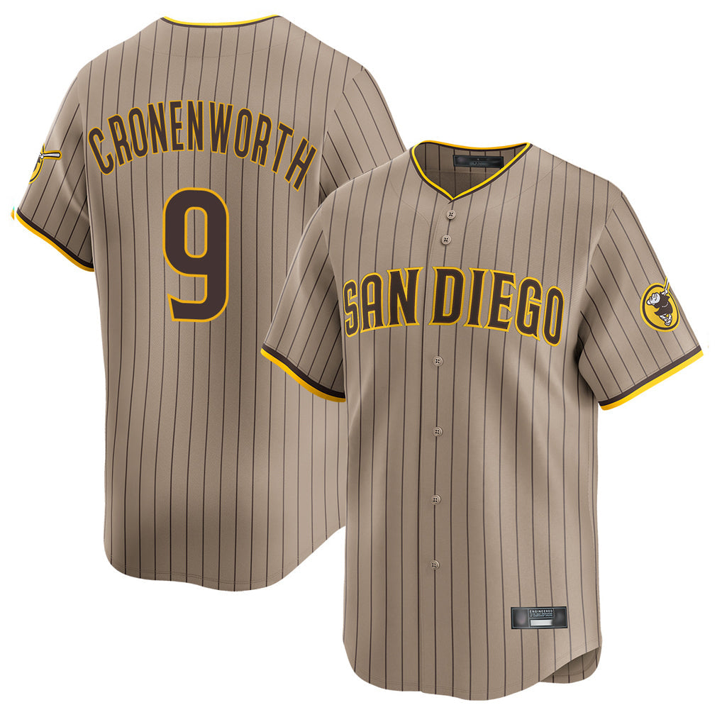 Rebec S.Diego Padres #9 Jake Cronenworth Player Khaki Home Limited Stitched Jerseys