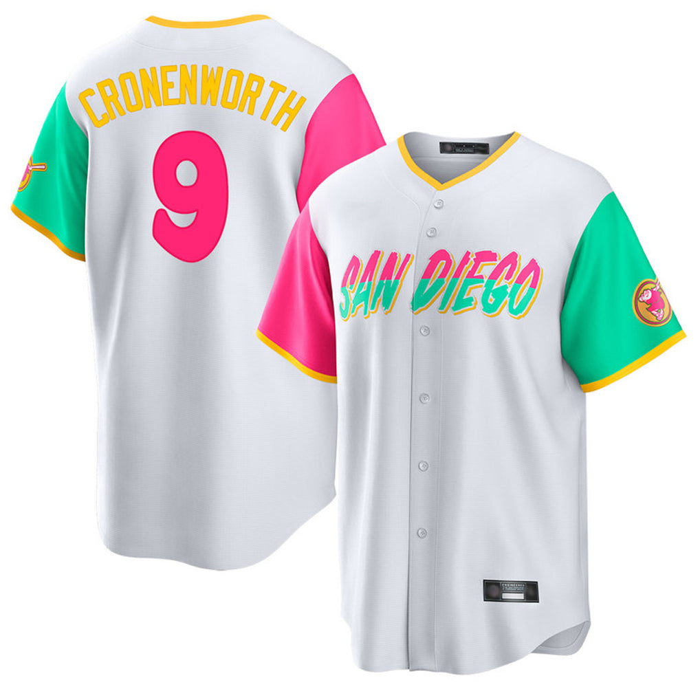 Rebec S.Diego Padres #9 Jake Cronenworth Player White City Connect Home Game Stitched Jerseys