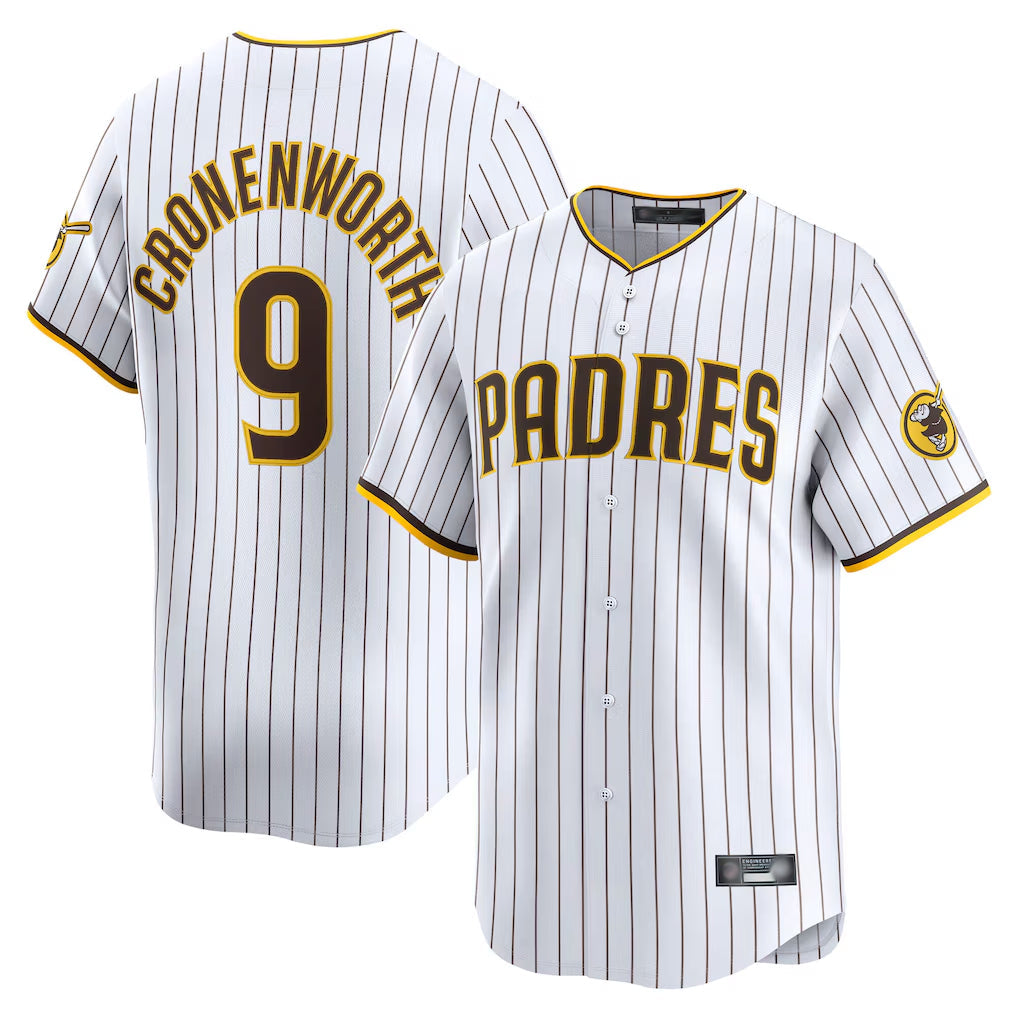 Rebec S.Diego Padres #9 Jake Cronenworth Player White Home Limited Stitched Jerseys