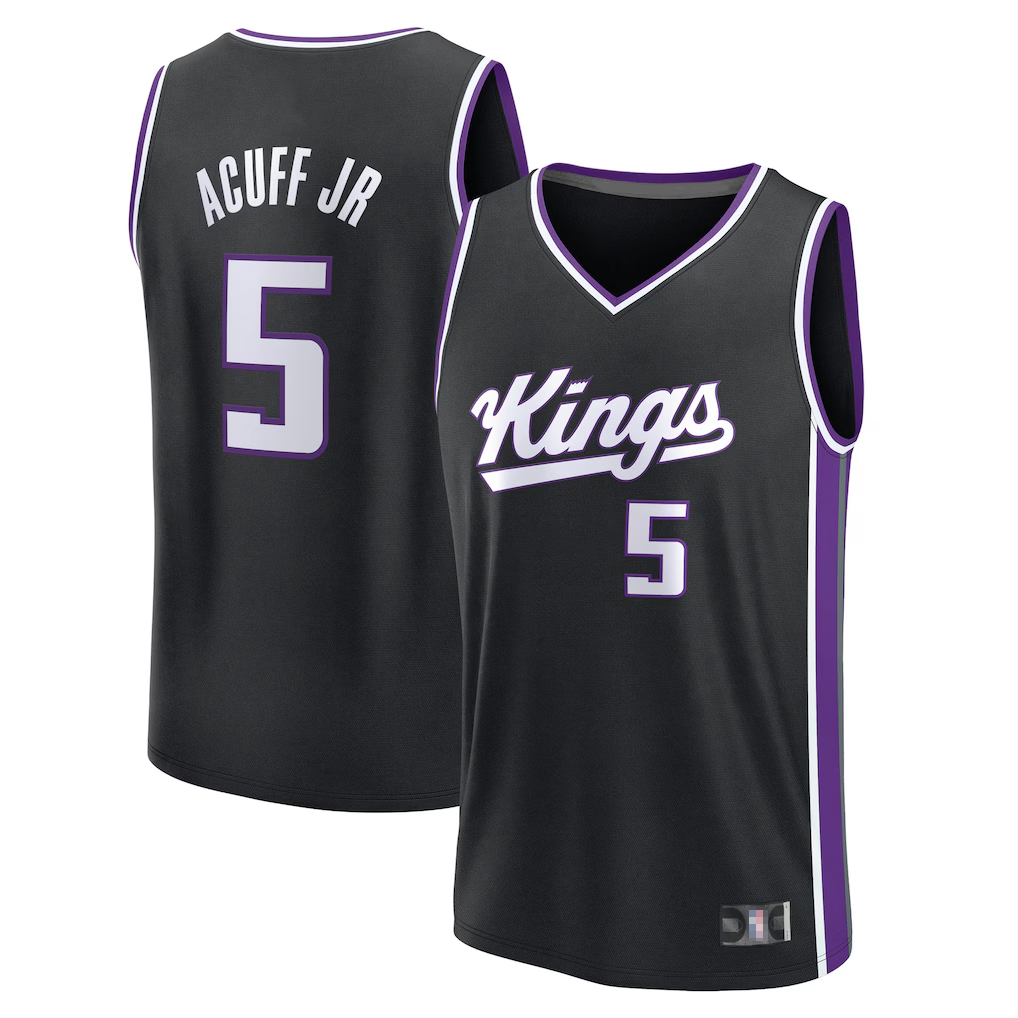 Rebec S.Kings #5 Darius Acuff Jr. Fanatics Black 2026 Draft First Round Pick Fast Break Jerseys - Icon Edition