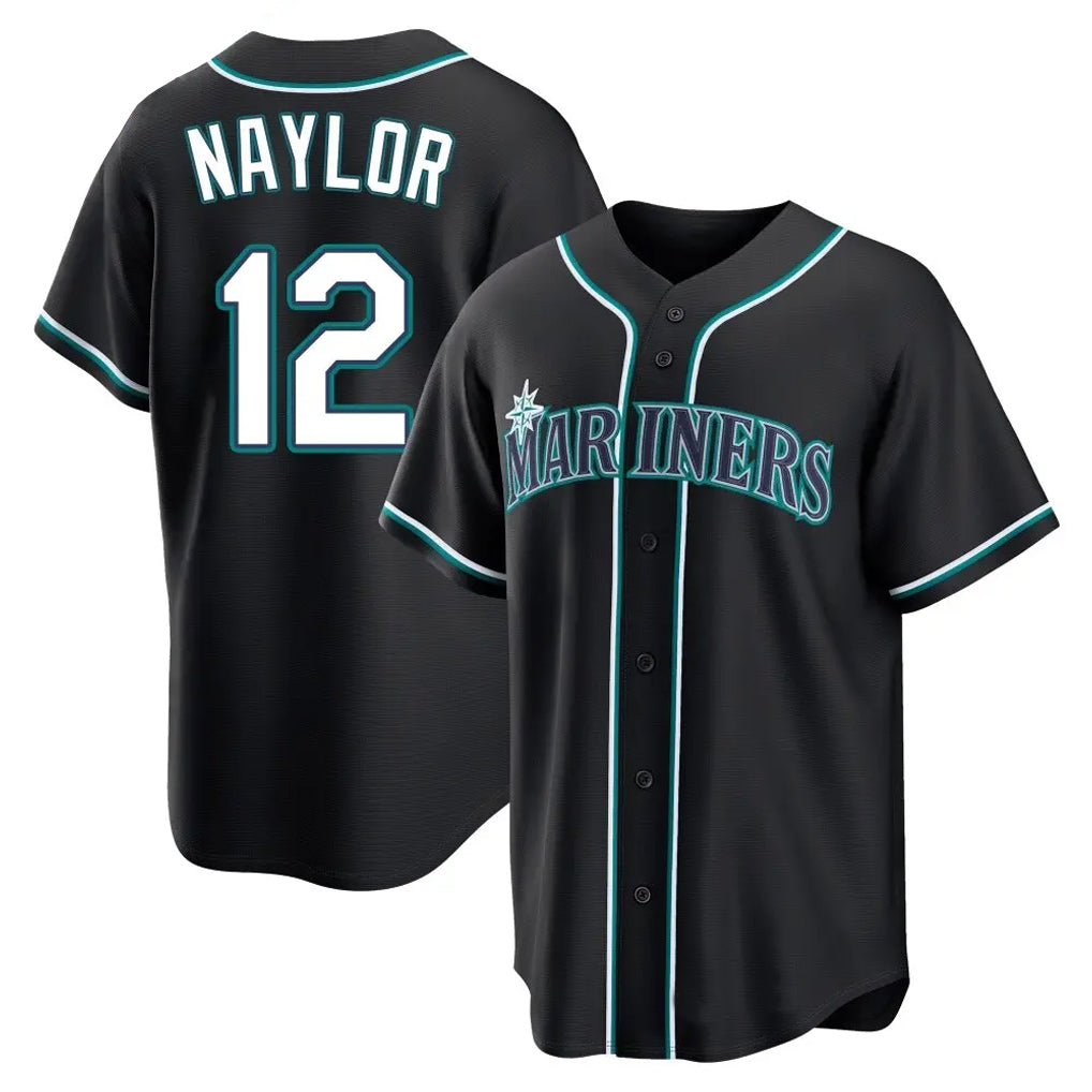 Rebec S.Mariners #12 Josh Naylor Player Black Fashion Home Limited Stitched Jerseys