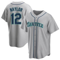 Rebec S.Mariners #12 Josh Naylor Player Gray Home Game Stitched Jerseys
