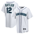 Rebec S.Mariners #12 Josh Naylor Player White Home Game Stitched Jerseys