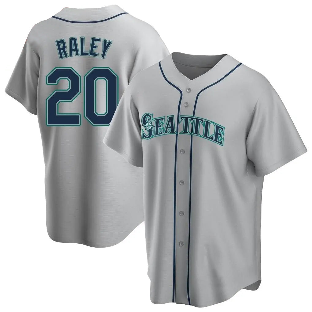 Rebec S.Mariners #20 Luke Raley Player Gray Home Game Stitched Jerseys