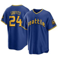 Rebec S.Mariners #24 Ken Griffey Jr Player Royal City Connect Home Game Stitched Jerseys