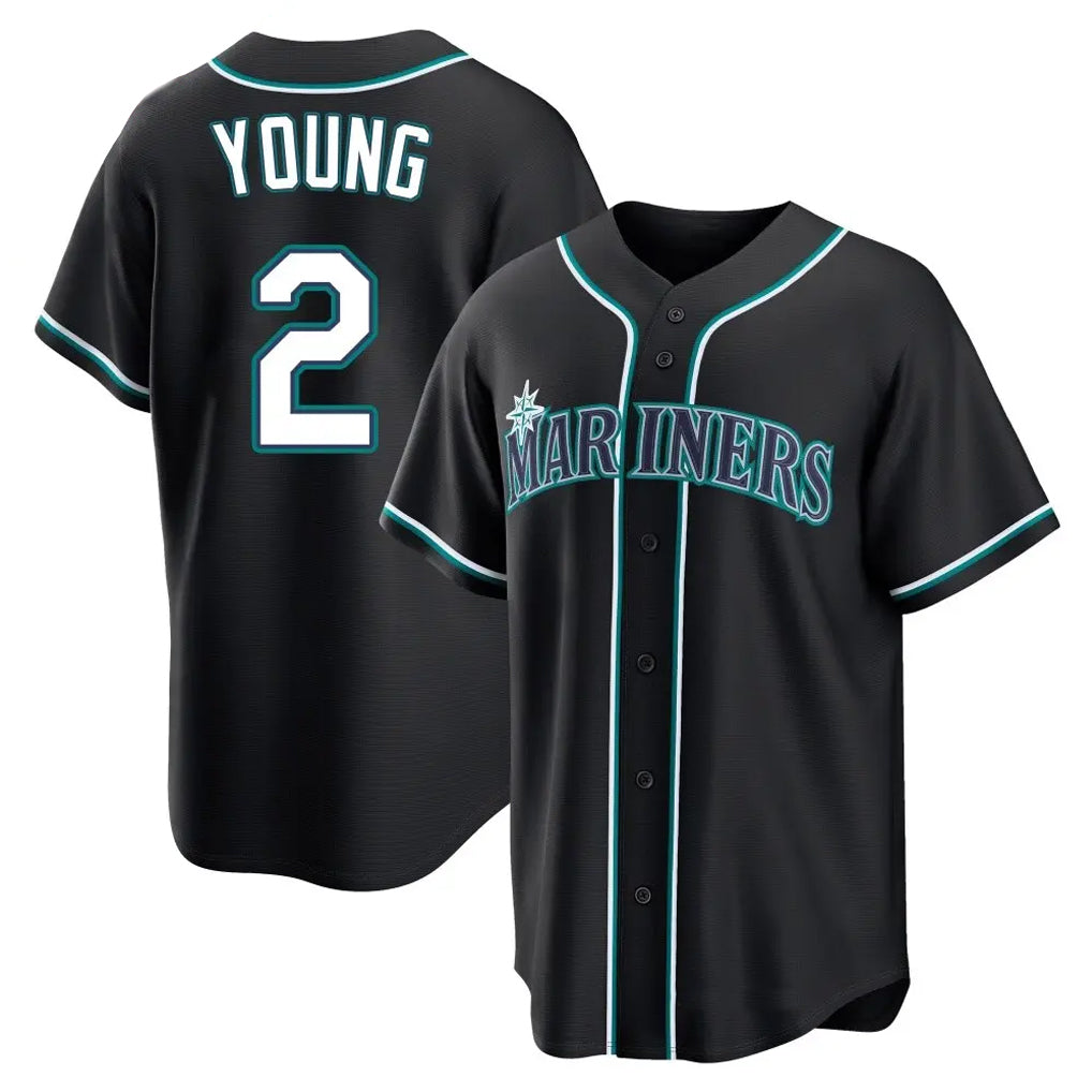 Rebec S.Mariners #2 Cole Young Player Black Fashion Home Limited Stitched Jerseys