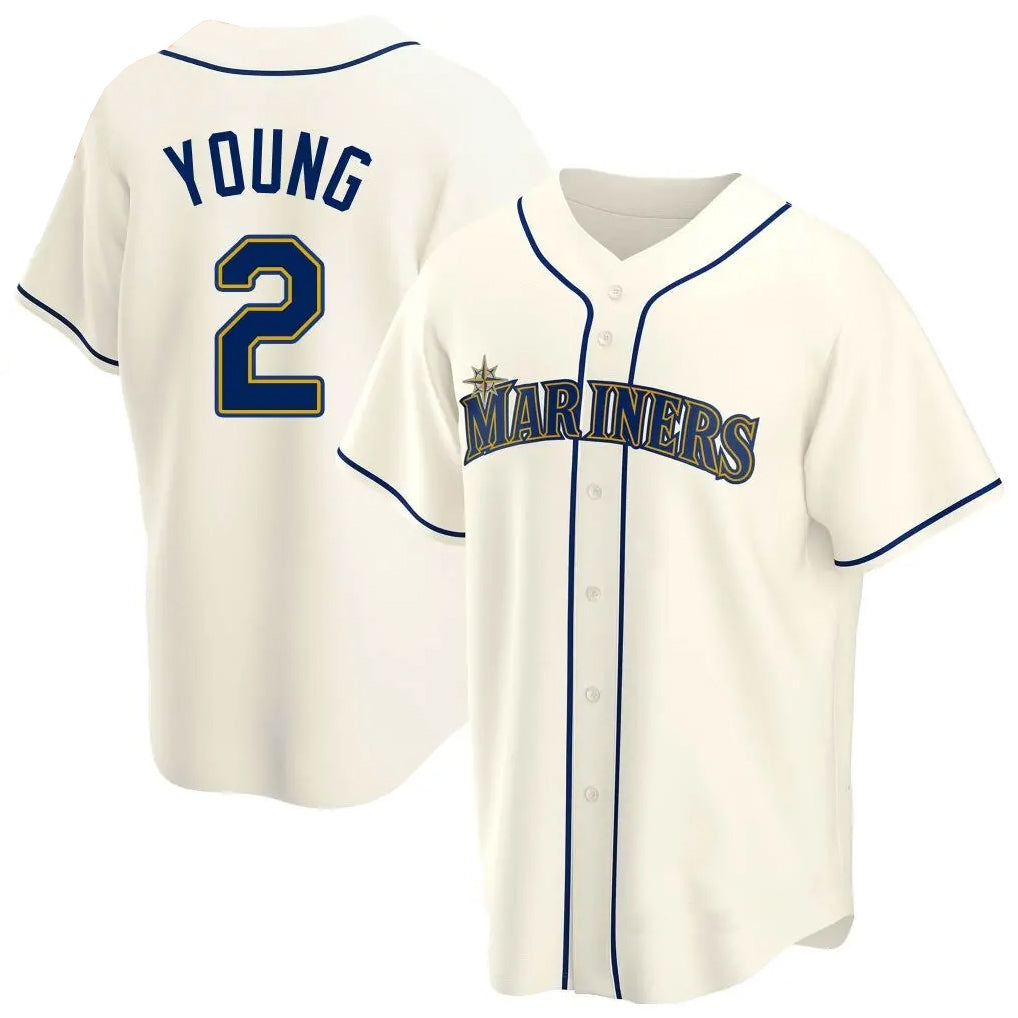 Rebec S.Mariners #2 Cole Young Player Cream Home Game Stitched Jerseys