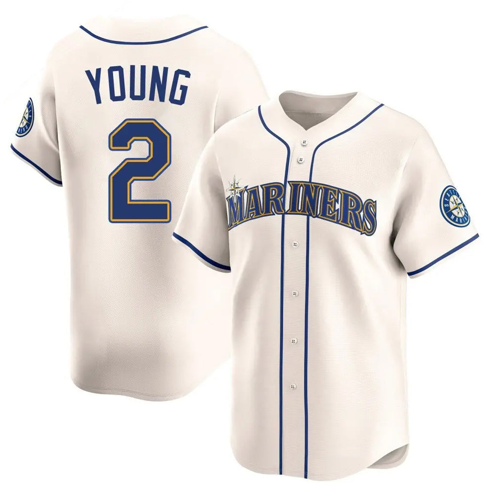 Rebec S.Mariners #2 Cole Young Player Cream Home Limited Stitched Jerseys