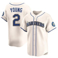 Rebec S.Mariners #2 Cole Young Player Cream Home Limited Stitched Jerseys