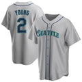 Rebec S.Mariners #2 Cole Young Player Gray Home Game Stitched Jerseys