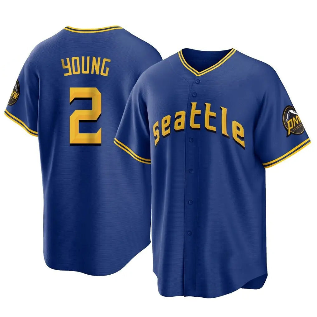 Rebec S.Mariners #2 Cole Young Player Royal City Connect Home Game Stitched Jerseys