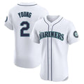 Rebec S.Mariners #2 Cole Young Player White Home Limited Elite Stitched Jerseys