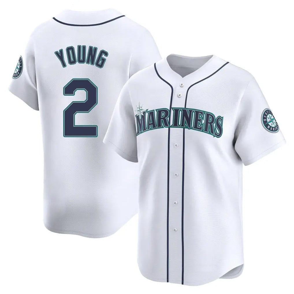 Rebec S.Mariners #2 Cole Young Player White Home Limited Stitched Jerseys