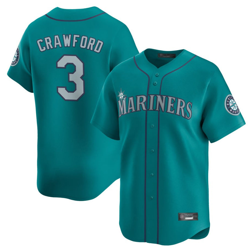 Rebec S.Mariners #3 J.P. Crawford Player Teal Home Limited Stitched Jerseys