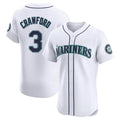 Rebec S.Mariners #3 J.P. Crawford Player White Home Limited Elite Stitched Jerseys
