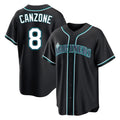Rebec S.Mariners #8 Dominic Canzone Player Black Fashion Home Limited Stitched Jerseys