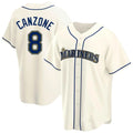 Rebec S.Mariners #8 Dominic Canzone Player Cream Home Game Stitched Jerseys