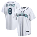 Rebec S.Mariners #8 Dominic Canzone Player White Home Game Stitched Jerseys