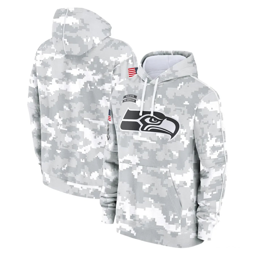 Rebec S.Seahawks Arctic Camo Limited Salute to Service Pullover Hoodies Game Blank Player Stitched Jerseys