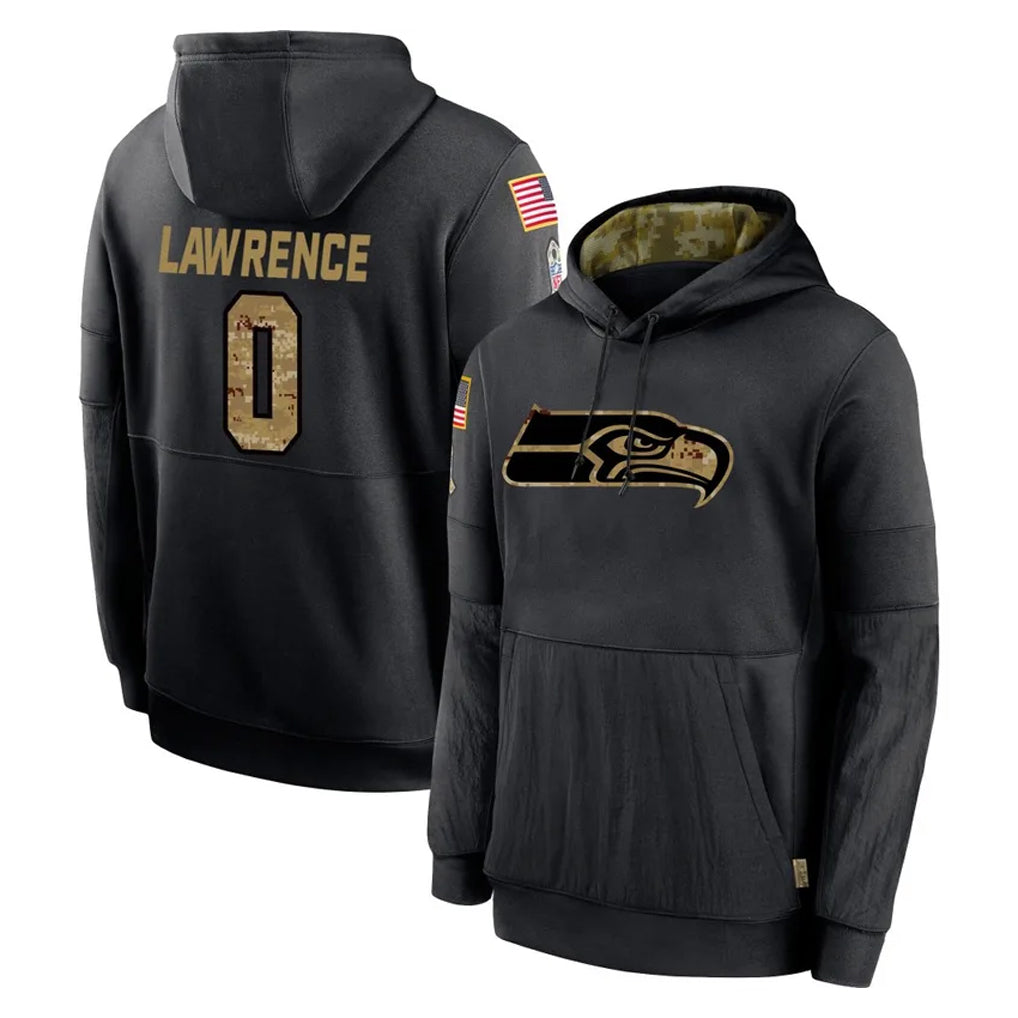 Rebec  S.Seahawks #0 DeMarcus Lawrence Player Black Salute to Service Hoodies Limited Game Stitched Jerseys