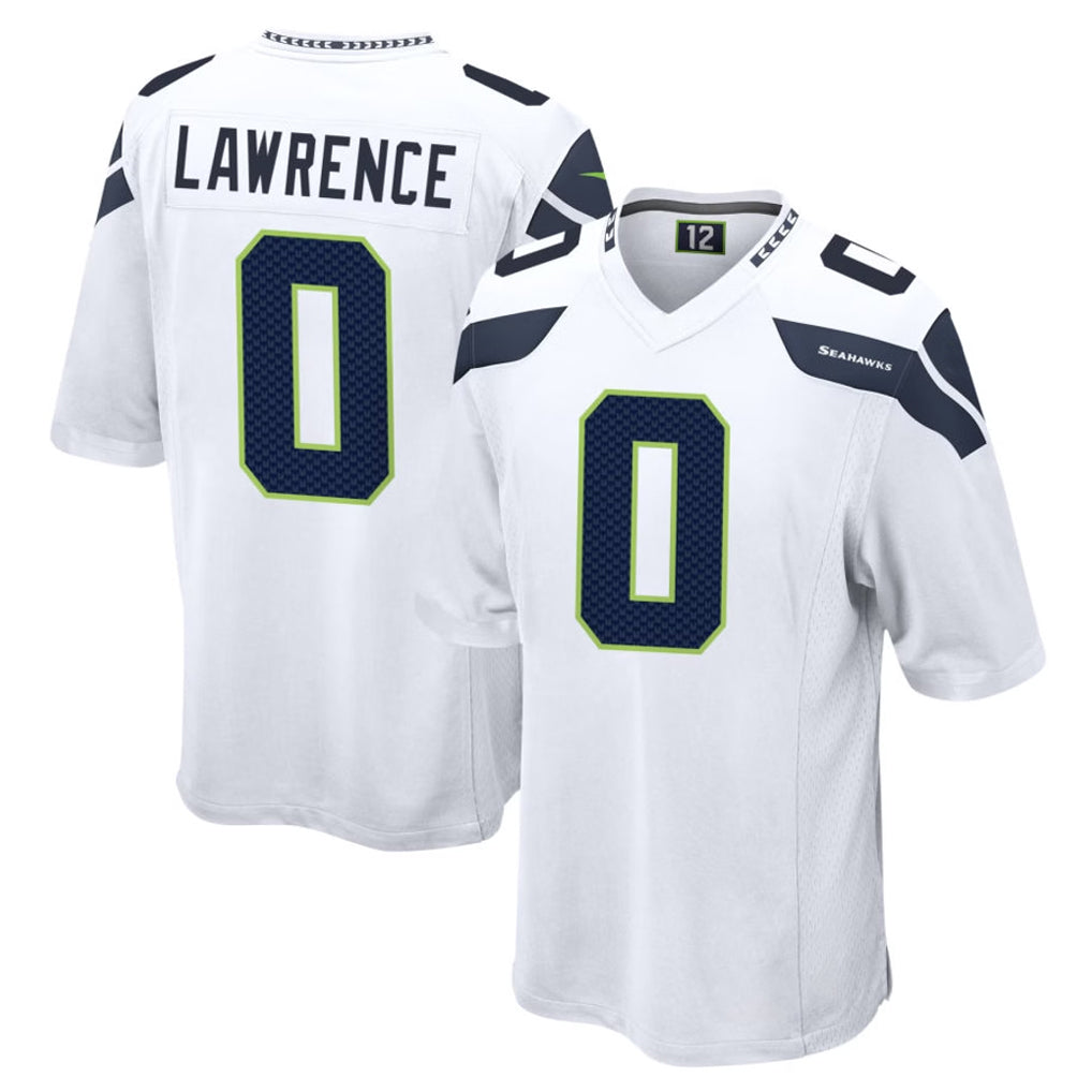 Rebec S.Seahawks #0 DeMarcus Lawrence Player White Home Game Stitched Jerseys