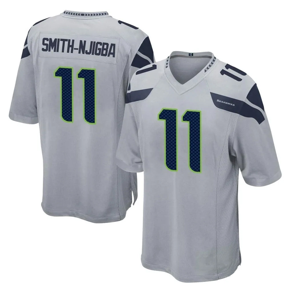 Rebec S.Seahawks #11 Jaxon Smith-Njigba Player Gray Home Game Stitched Jerseys