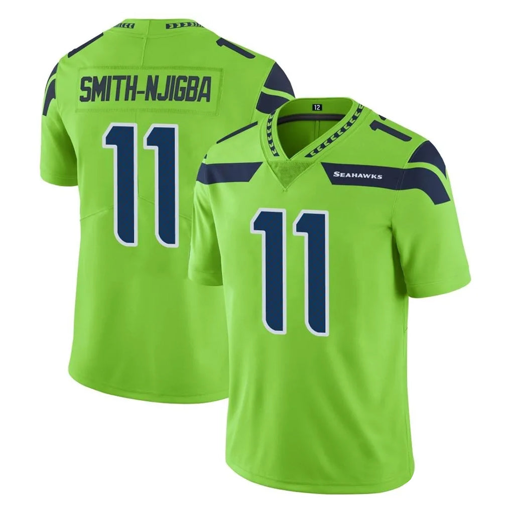 Rebec S.Seahawks #11 Jaxon Smith-Njigba Player Green Limited Color Rush Home Game Stitched Jerseys