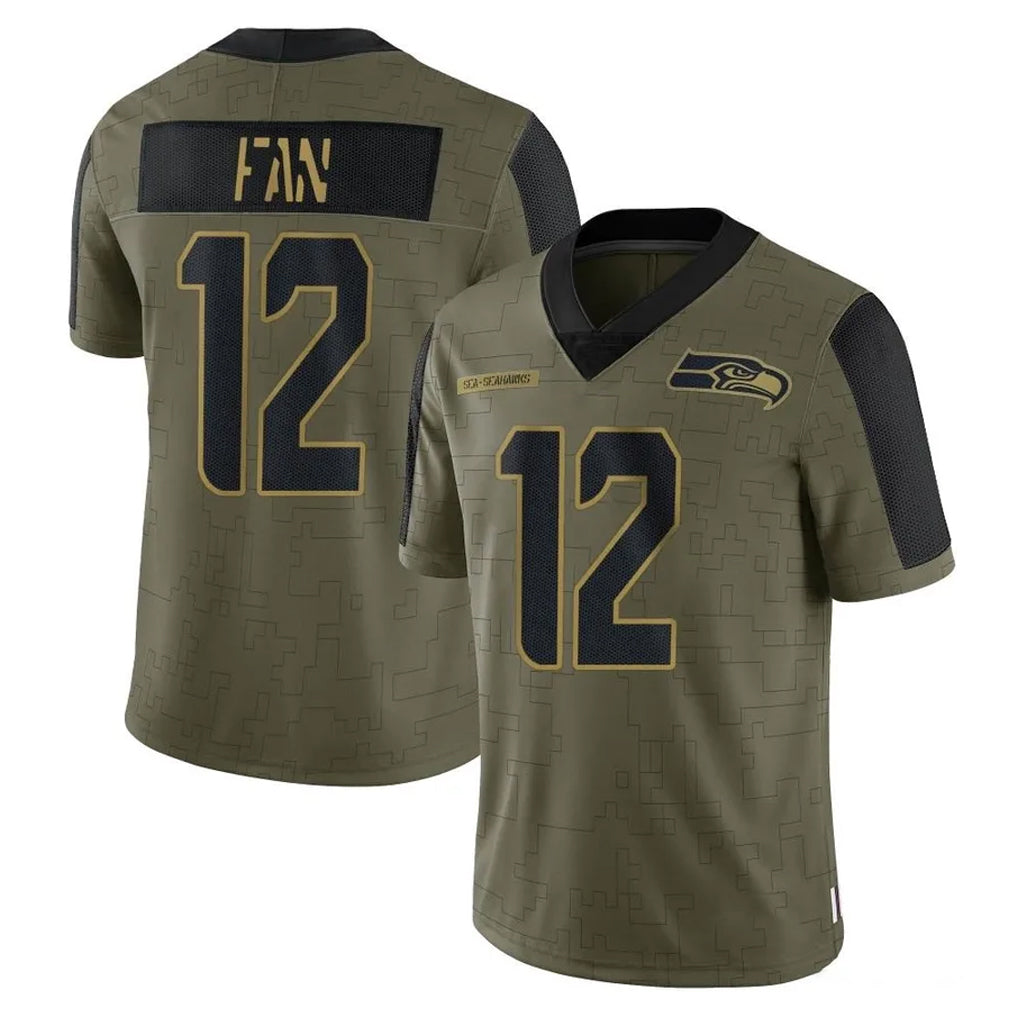 Rebec S.Seahawks #12 12th Fan Player Olive Salute To Service Limited Game Stitched Jerseys