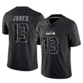Rebec S.Seahawks #13 Ernest Jones IV Player Black Limited Reflective Home Game Stitched Jerseys