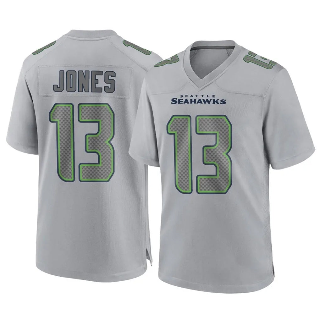 Rebec S.Seahawks #13 Ernest Jones IV Player Gray Atmosphere Fashion Home Game Stitched Jerseys