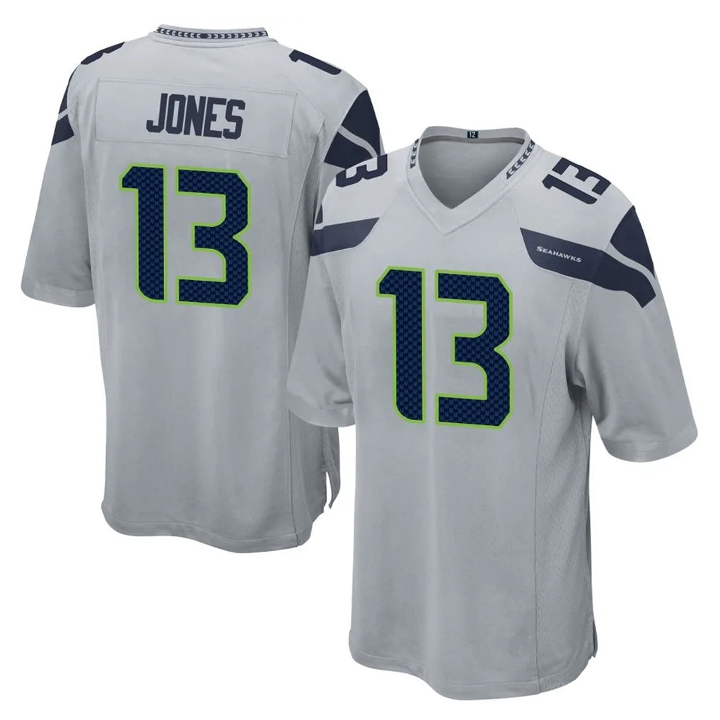 Rebec S.Seahawks #13 Ernest Jones IV Player Gray Home Game Stitched Jerseys