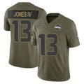 Rebec S.Seahawks #13 Ernest Jones IV Player Olive 2025 Salute To Service Limited Home Game Stitched Jerseys