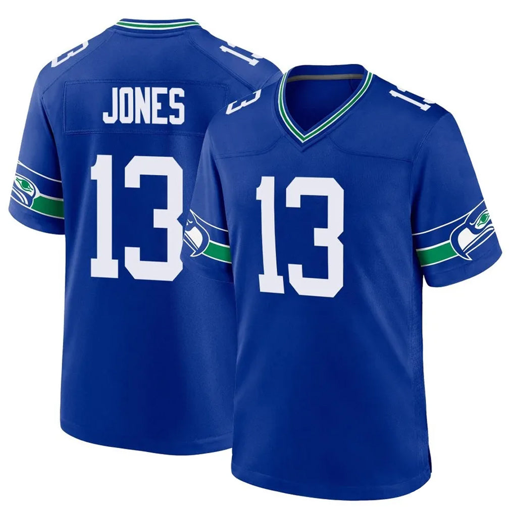 Rebec S.Seahawks #13 Ernest Jones IV Player Royal Throwback Home Game Stitched Jerseys