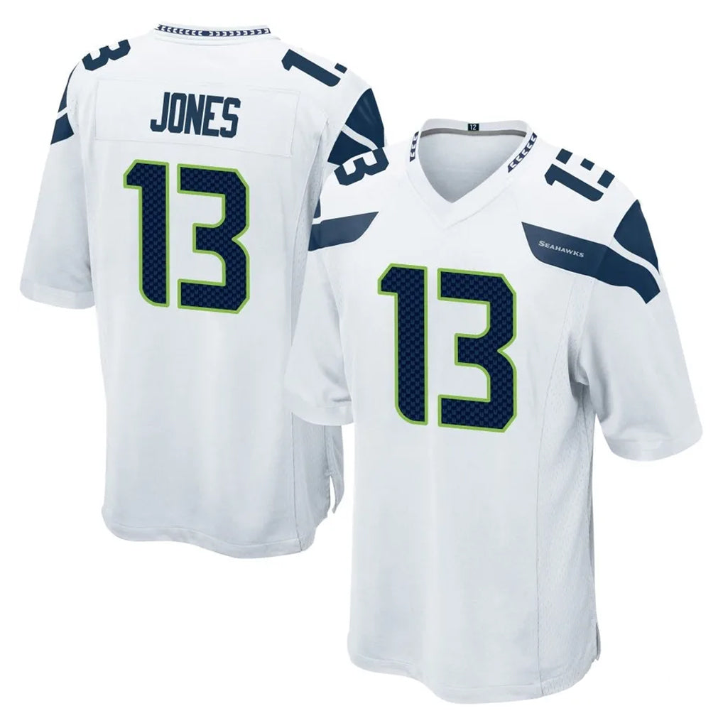 Rebec S.Seahawks #13 Ernest Jones IV Player White Home Game Stitched Jerseys