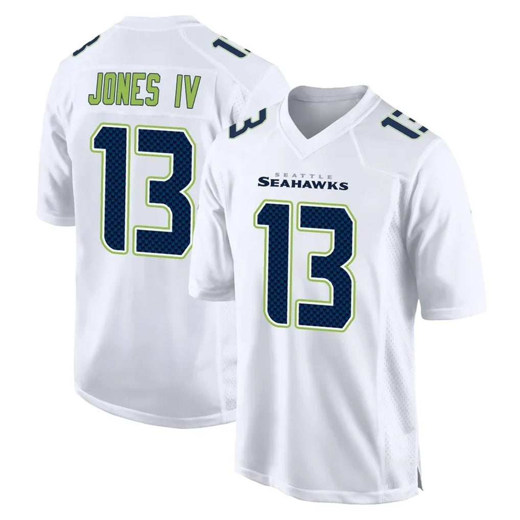 Rebec S.Seahawks #13 Ernest Jones IV Player White Tundra Fashion Home Game Stitched Jerseys