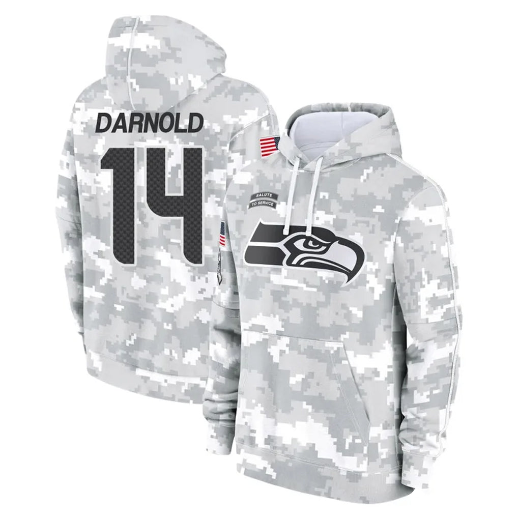 Rebec S.Seahawks #14 Sam Darnold Player Arctic Camo Limited Salute to Service Pullover Hoodies Game Stitched Jerseys