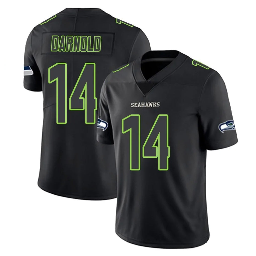 Rebec S.Seahawks #14 Sam Darnold Player Black Impact Limited Home Game Stitched Jerseys
